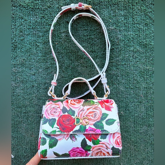 Dolce & Gabbana Bambino Floral Crossbody Bag with Gold Accents - Picture 6 of 10